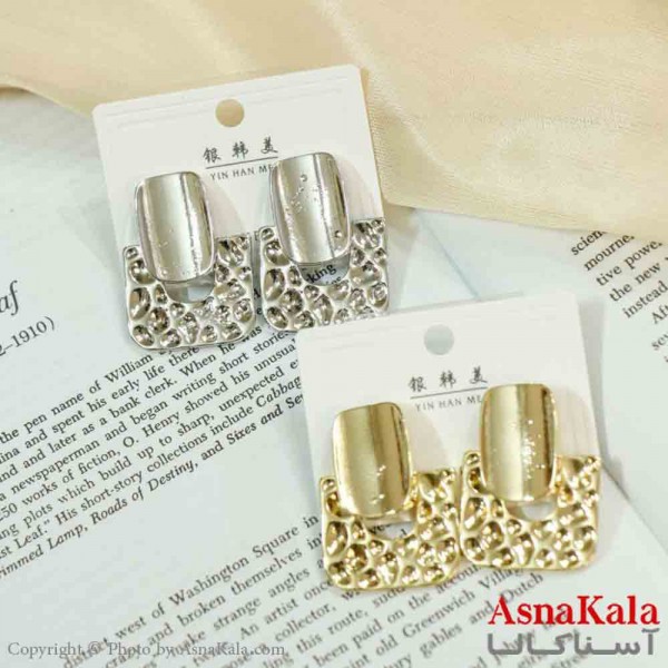 گوشواره استیل مینیمال زنانه مدل مربع مصری  کد GSH151146W