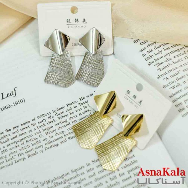 گوشواره استیل مینیمال زنانه مدل مثلث آویزی  کد GSH151149W