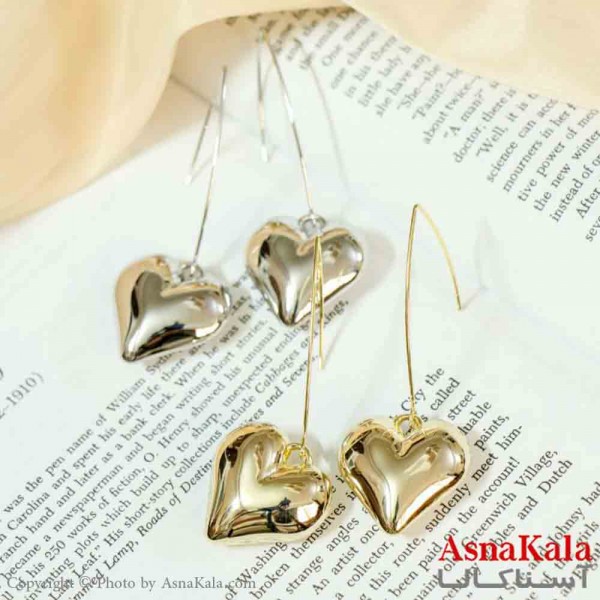 گوشواره استیل مینیمال زنانه مدل قلب  کد GSH151150W