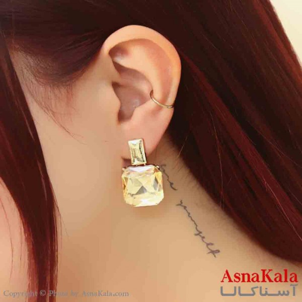 گوشواره استیل مینیمال زنانه مدل مربع طلایی کد GSH151157W