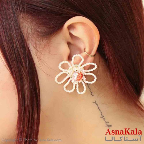 گوشواره استیل مینیمال زنانه مدل گل مرواریدی کد GSH151159W