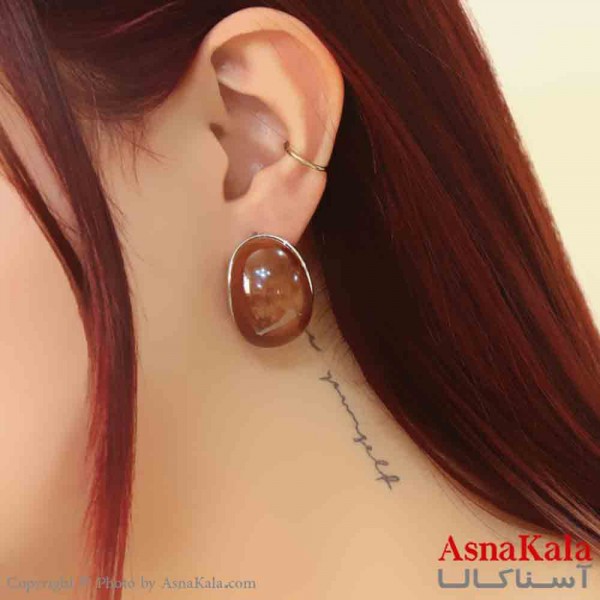 گوشواره استیل مینیمال زنانه مدل عقیق کد GSH151164W