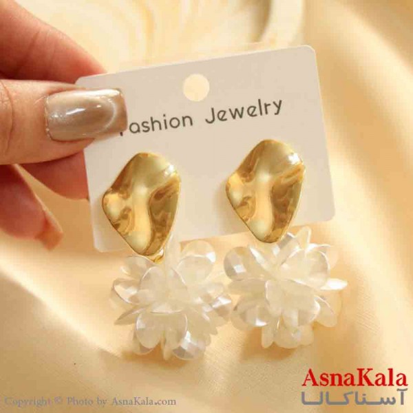 گوشواره استیل مینیمال زنانه مدل برفی  کد GSH151171W