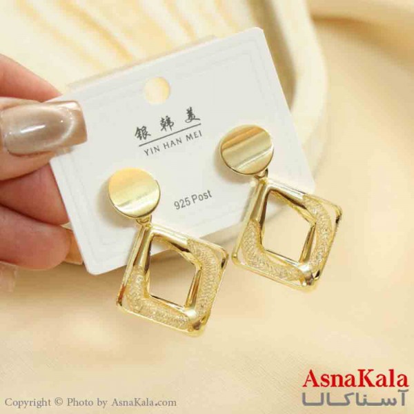 گوشواره استیل مینیمال زنانه مدل مثلث طلایی  کد GSH151173W