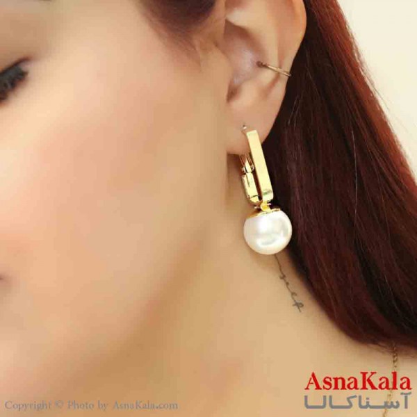 گوشواره استیل مینیمال زنانه مدل آویز مرواریدی کد GSH151185W