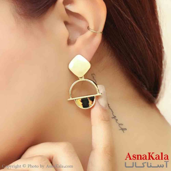 گوشواره استیل مینیمال زنانه مدل نیم دایره کد GSH151186W