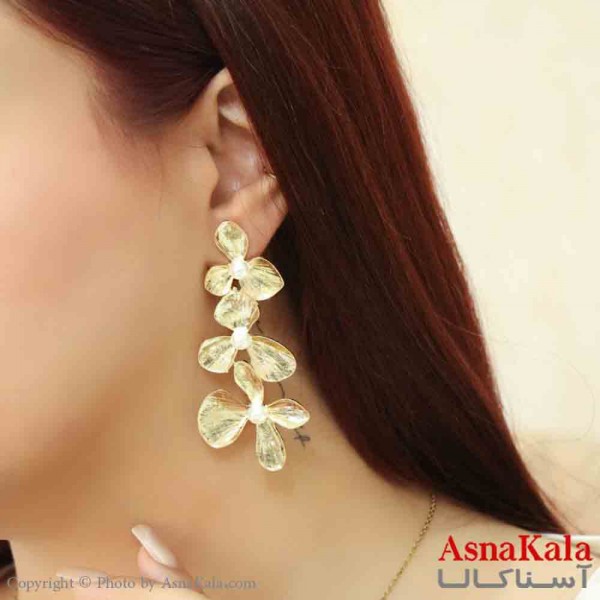 گوشواره استیل مینیمال زنانه مدل سه گل کد GSH151188W