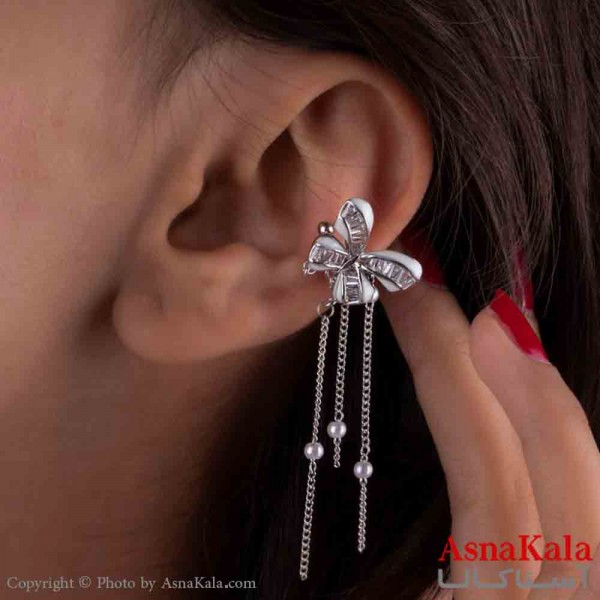 گوشواره ایرکاف ایرپاد مدل پروانه آویزی دخترانه استیل 316 کد GSH151210W
