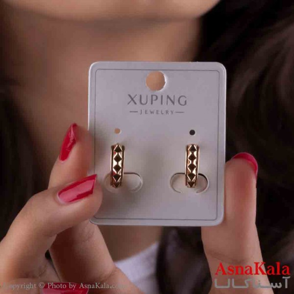 گوشواره زنانه مدل حلقه ای طلایی ژوپینگ کد GSH151211W