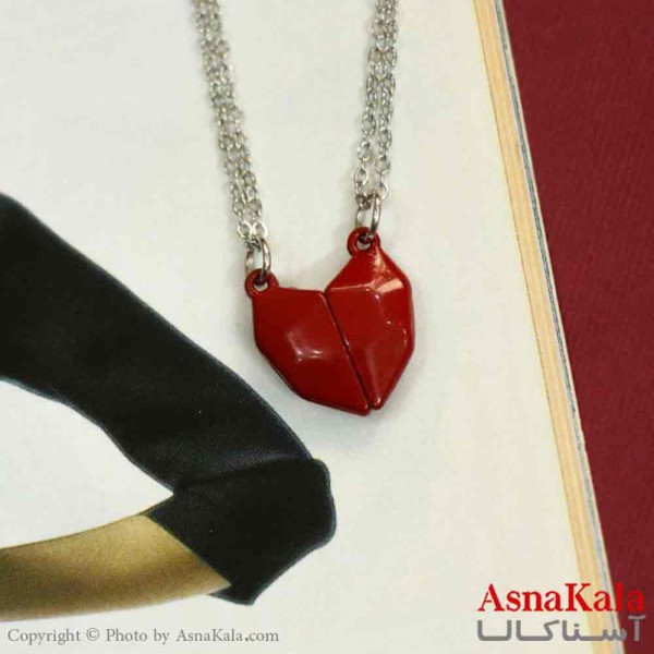 گردنبند ست دونفره  قلب قرمز  کد GNB161372W
