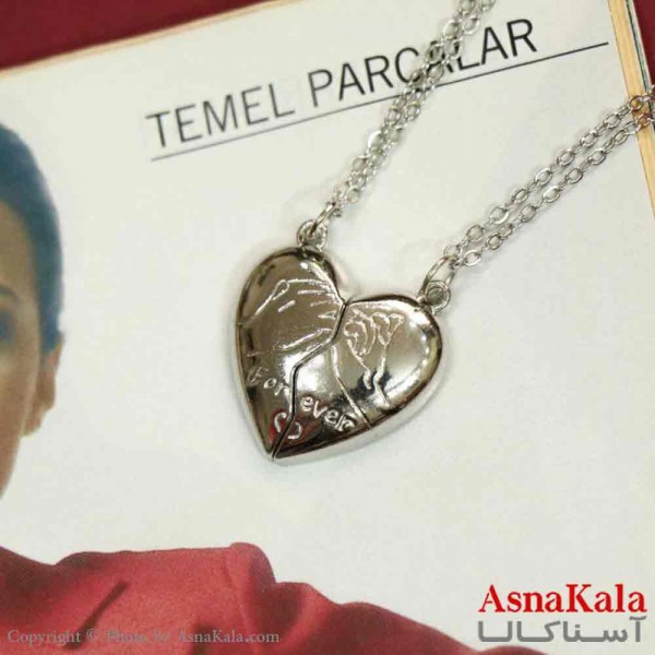 گردنبند ست دونفره  قلب نقره ای  کد GNB161373W