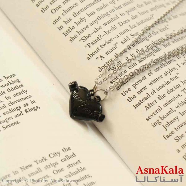 گردنبند ست دونفره  قلب مشکی کد GNB161379W