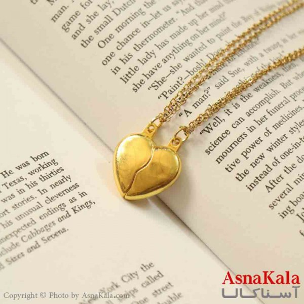 گردنبند ست دونفره  قلب طلایی  کد GNB161384W