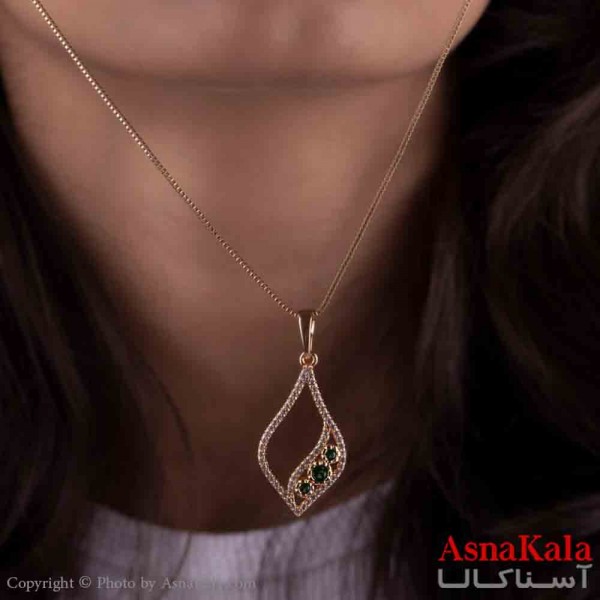 گردنبند زنانه شیک ژوپينگ مدل هلالی طلایی کد GNB161403W