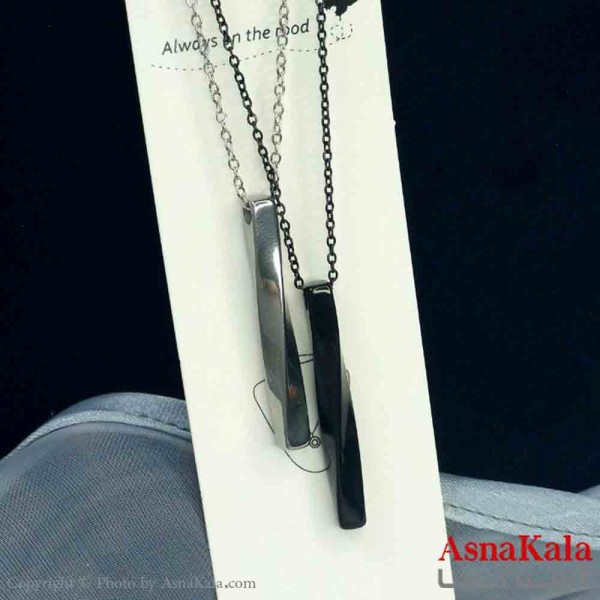 گردنبند ست دونفره استیل مدل پیچی کد GNB161412W