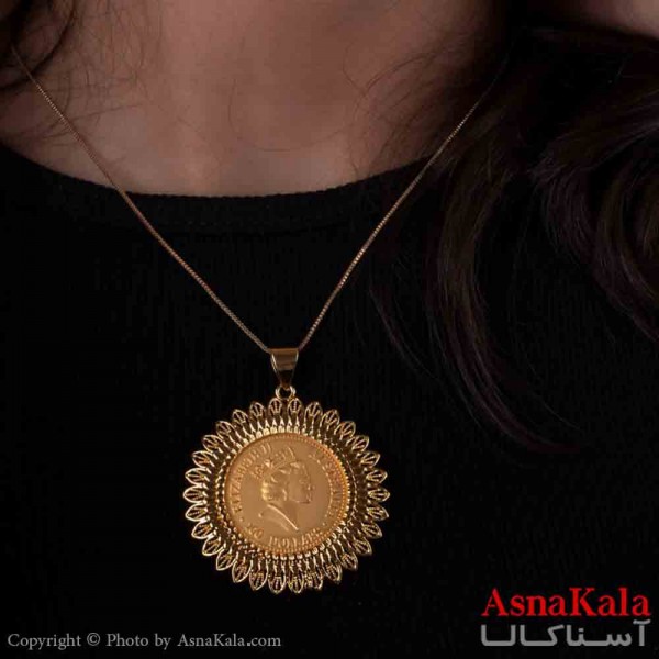 گردنبند زنانه شیک استیل مدل الیزابت طلایی کد GNB161419W