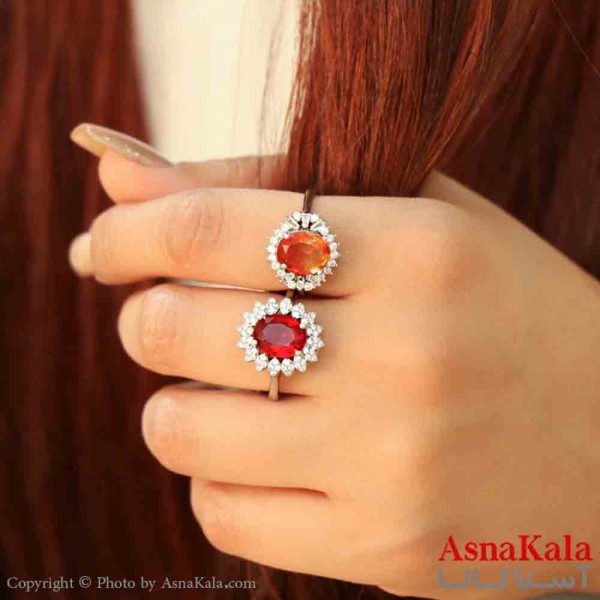 انگشتر زنانه آب رادیوم مینیمال مدل نگینی کد ANG19764W