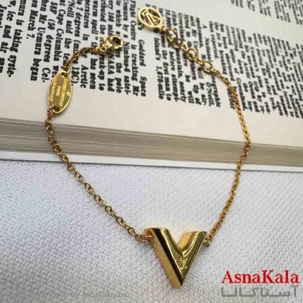 دستبند زنانه پینترستی استیل مدل V  کد DSB18938W