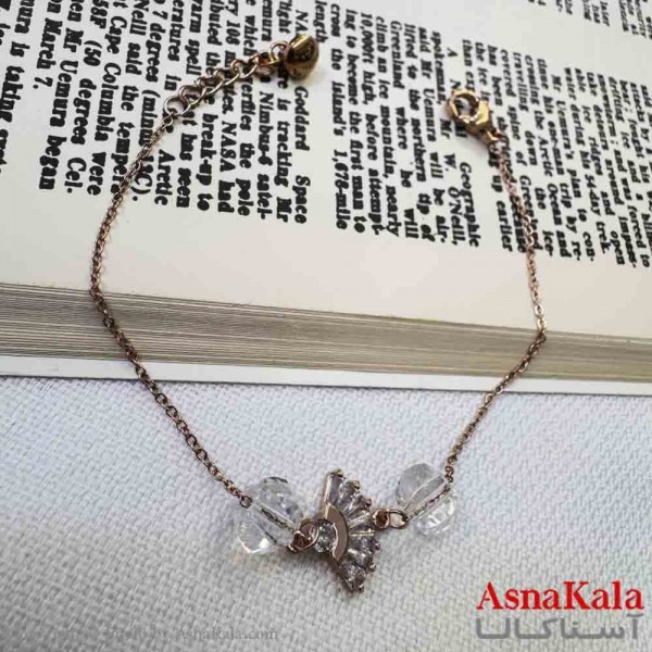 دستبند زنانه پینترستی استیل مدل نگینی  کد DSB18940W