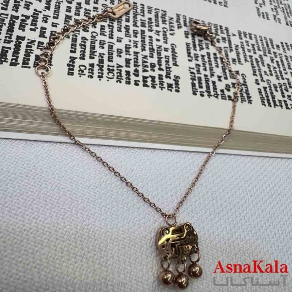 دستبند دخترانه استیل مدل طرحدار طلایی کد DSB18949W