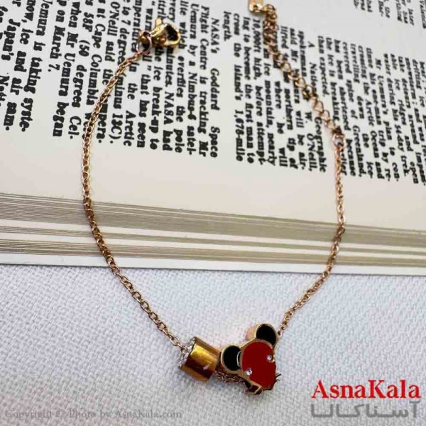 دستبند دخترانه پینترستی استیل مدل موشی کد DSB18961W