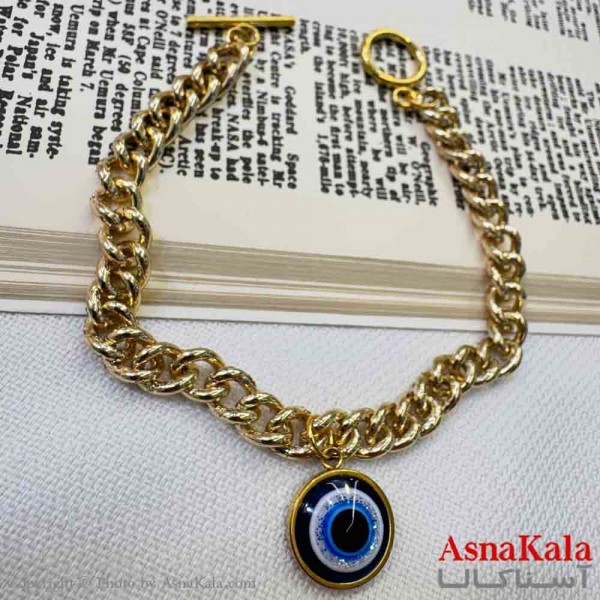 دستبند دخترانه پینترستی استیل مدل چشم نظر کد DSB18964W