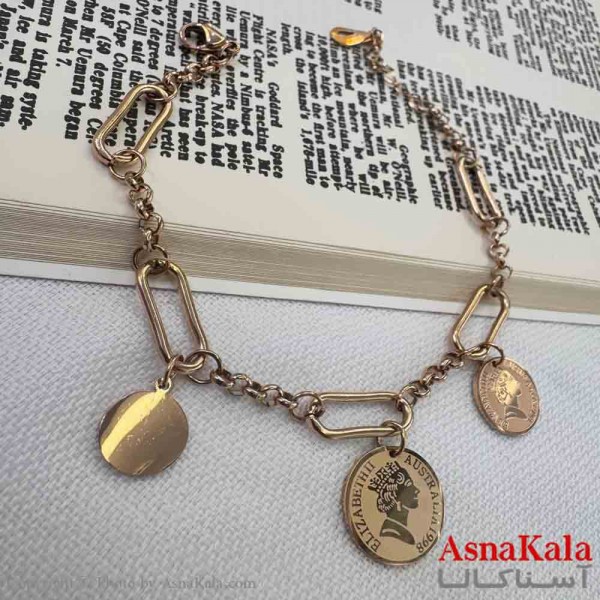 دستبند دخترانه پینترستی استیل مدل دولاین الیزابت  کد DSB18994W