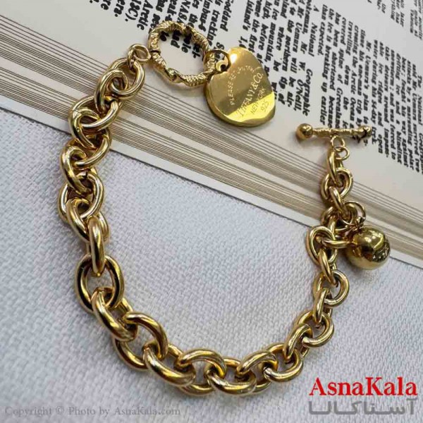 دستبند دخترانه پینترستی استیل مدل زنجیری طلایی کد DSB18996W