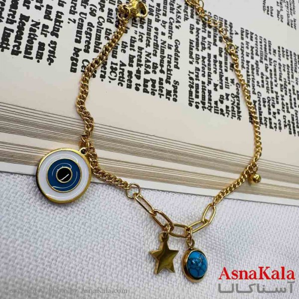 دستبند دخترانه پینترستی استیل مدل ستاره کد DSB18997W
