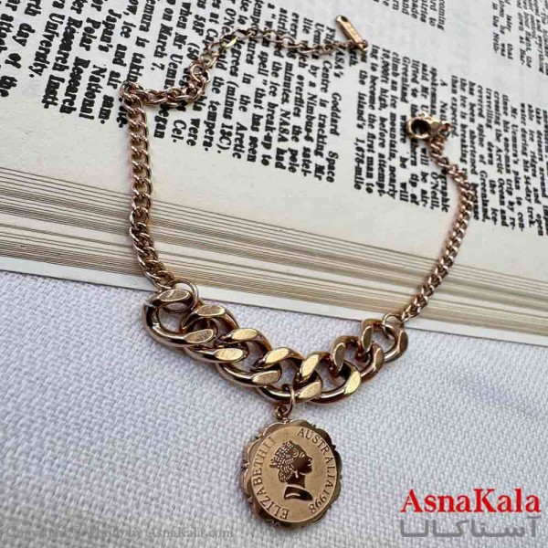 دستبند دخترانه پینترستی استیل مدل الیزابت زنجیری کد DSB181000W