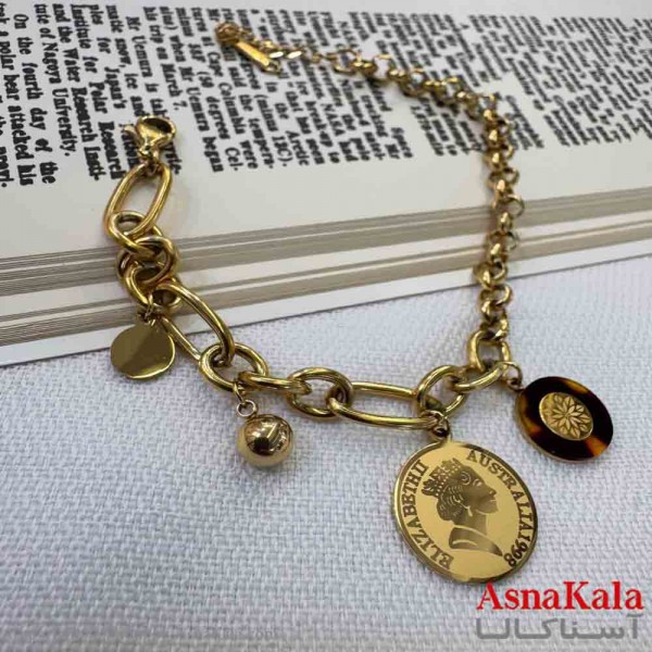 دستبند دخترانه پینترستی استیل مدل کارتیر الیزابت کد DSB181011W