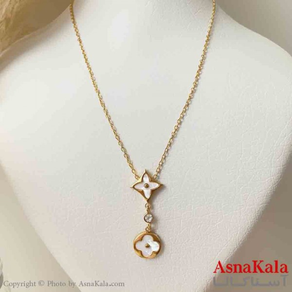 گردنبند زنانه شیک استیل مدل ستاره سفید  کد GNB161444W