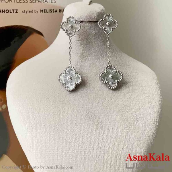 گوشواره استیل زنانه مدل ونکلیف نقره ای کد GSH151221W