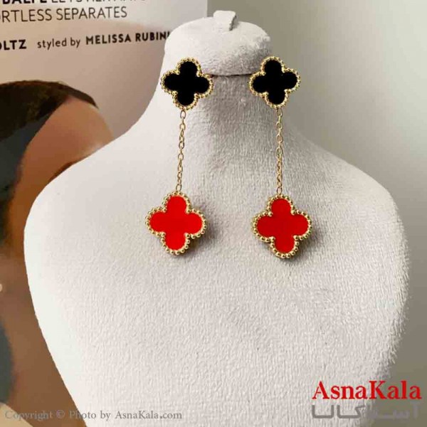 گوشواره استیل زنانه مدل ونکلیف دو رنگ کد GSH151225W