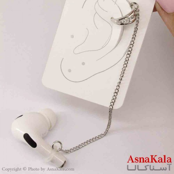 گوشواره ایرکاف ایرپاد طرح پیچی نقره ای دخترانه استیل کد GSH151232W