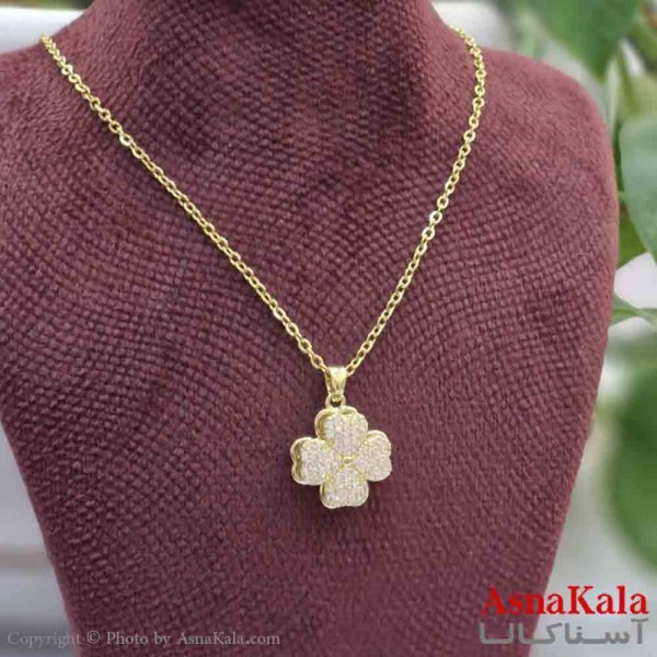 گردنبند چرخشی دخترانه شیک استیل مدل گل طلایی کد GNB161485W