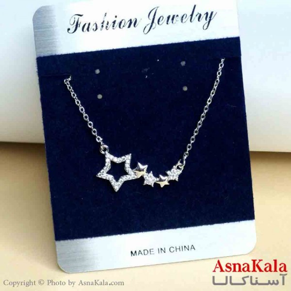 گردنبند دخترانه شیک استیل مدل ستاره دنباله دار کد GNB161488W