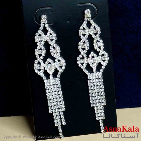 گوشواره استیل شیک زنانه مدل آویز جواهری کد GSH151300W