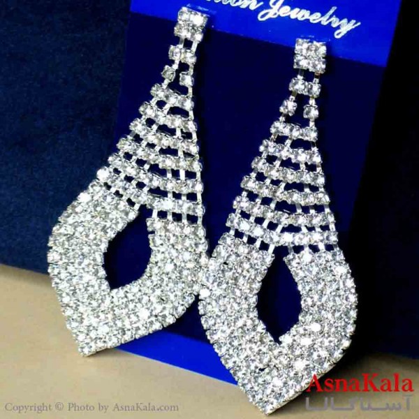 گوشواره استیل شیک زنانه مدل اشک جواهری کد GSH151301W