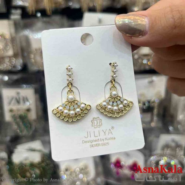 گوشواره استیل شیک دخترانه مدل مرواریدی  کد GSH151352W