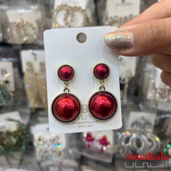 گوشواره استیل شیک دخترانه مدل آویز گرد  کد GSH151354W