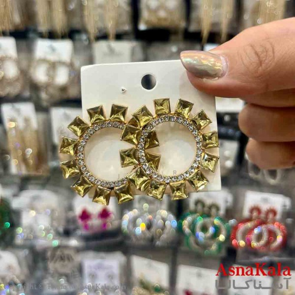 گوشواره استیل شیک دخترانه مدل گرد تابان  کد GSH151357W