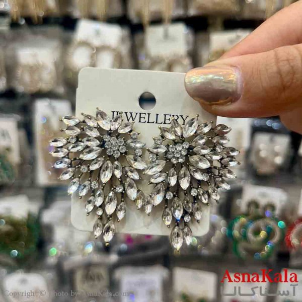 گوشواره استیل شیک دخترانه مدل درخشان کد GSH151366W