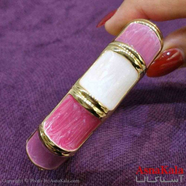 بنگل مینیمال دخترانه استیل مدل مینا کاری رنگی کد DSB181027W