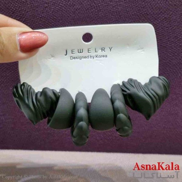 گوشواره زنانه استیل پک 3جفتی مدل سیلیکونی مشکی  کد GSH151424W