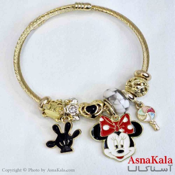 دستبند دخترانه پاندورا استیل مدل میکی ماوس کد DSB181029W