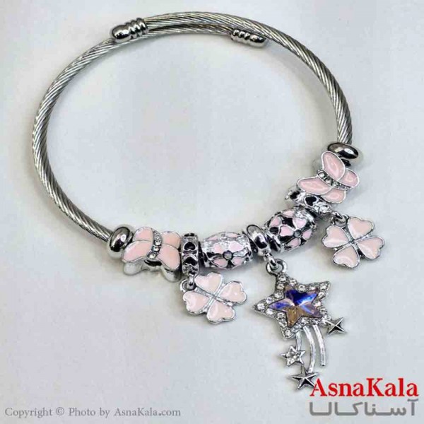دستبند دخترانه پاندورا استیل مدل ستاره کد DSB181030W