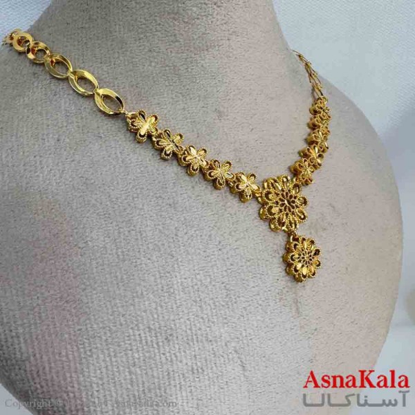 گردنبند زنانه طلاروس شیک مدل طلایی  کد GNB161492W