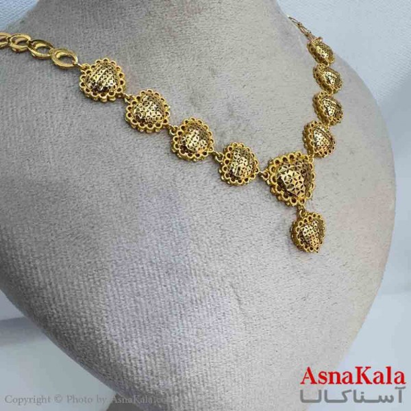 گردنبند زنانه طلاروس شیک مدل قلب طلایی  کد GNB161493W