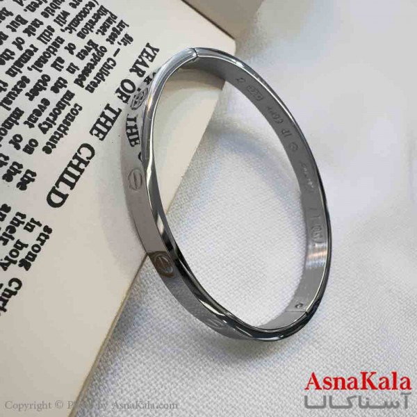 بنگل مینیمال دخترانه استیل مدل نقره ای کد DSB181052W